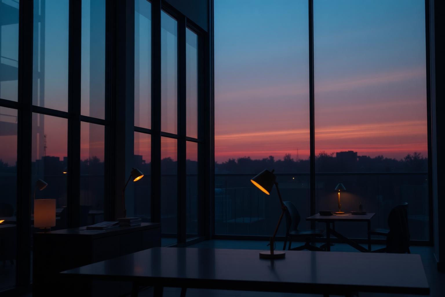 Quiet ZedScore studio at dusk in Lusaka